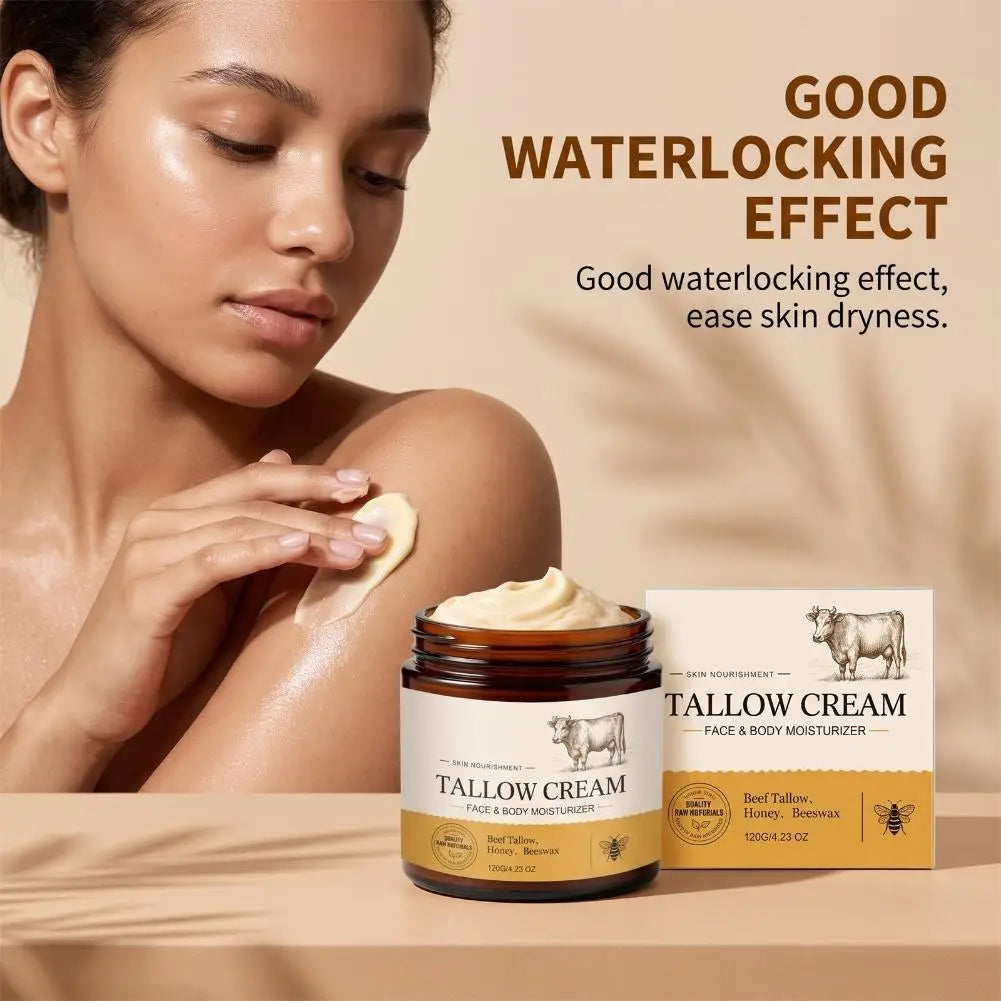 Beef Tallow Paste Deeply Moisturizer Honey Body Lotion Balm Brightening Wrinkle Remover Grass Fed Wild Honey Face Body Cream