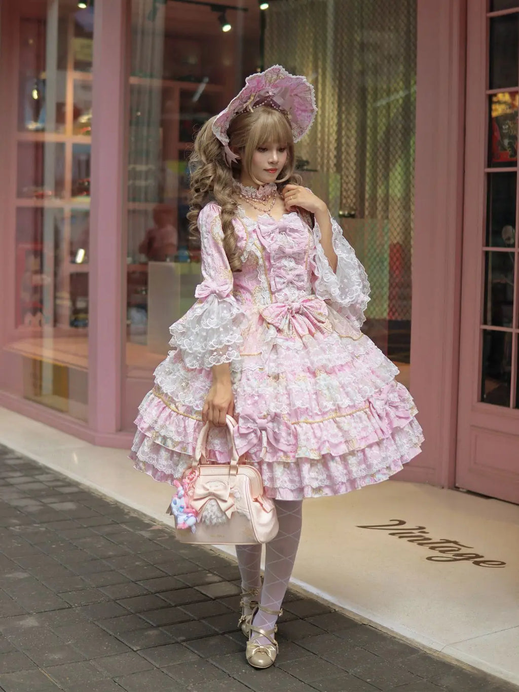 Original Design Lolita Sweet Long Sleeve OP Dress Women Autumn Super Fairy Cute Bow Birthday Party Girls Princess Dresses