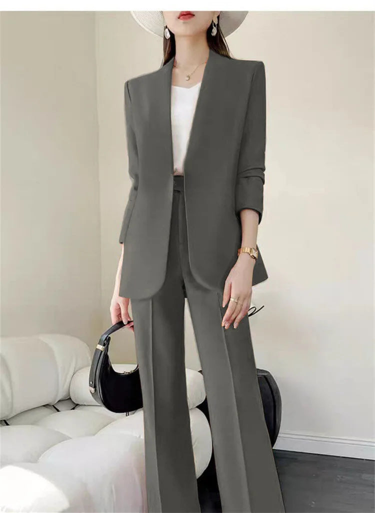 Fashion 2 Piece Sets Women Outfits Spring Autumn New in Korean Pants Sets Commuter Elegant Suit Coat 2 Piece Sets Women