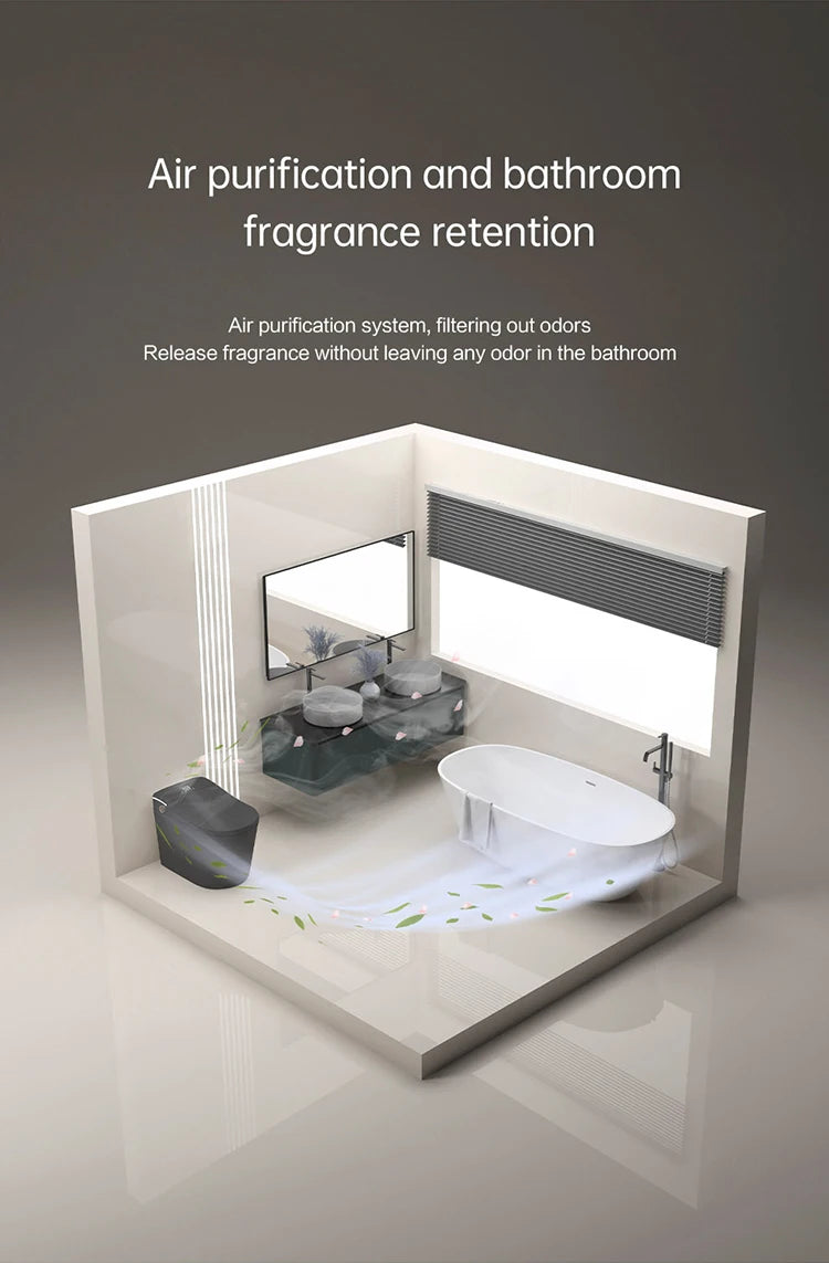 Modern Luxury Auto Sensor Flush European Bathroom Ceramic Automatic Wc Black Smart Toilet