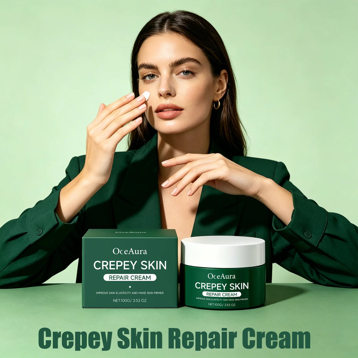 OceAura Crepey Skin Repair Cream Deep Nourishing Anti Wrinkle Sagging Reduction Elasticity Restoring Smoothing Skin Care Lotion