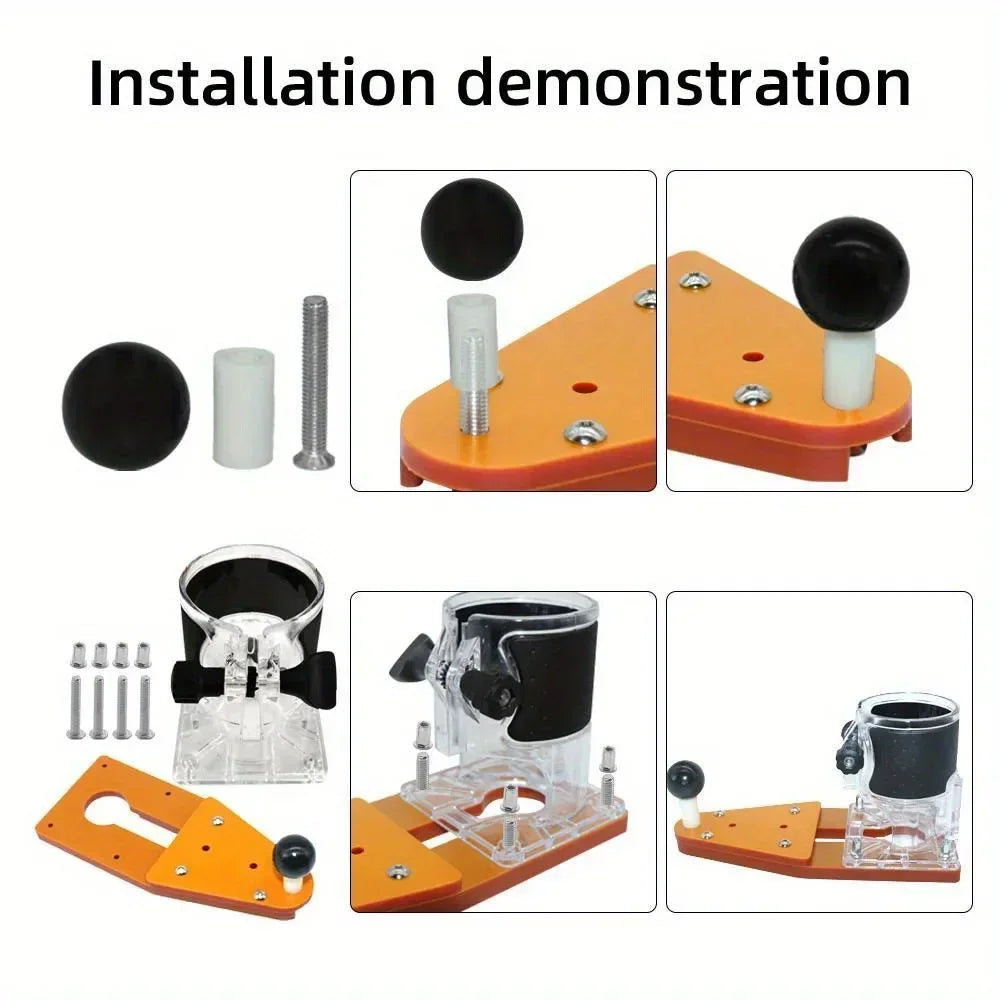 Woodworking Router Circle Cutting Jig, Electric Hand Trimmer Inverted Balance Base Plate for Round Cutting Grooving Arc Chamfer