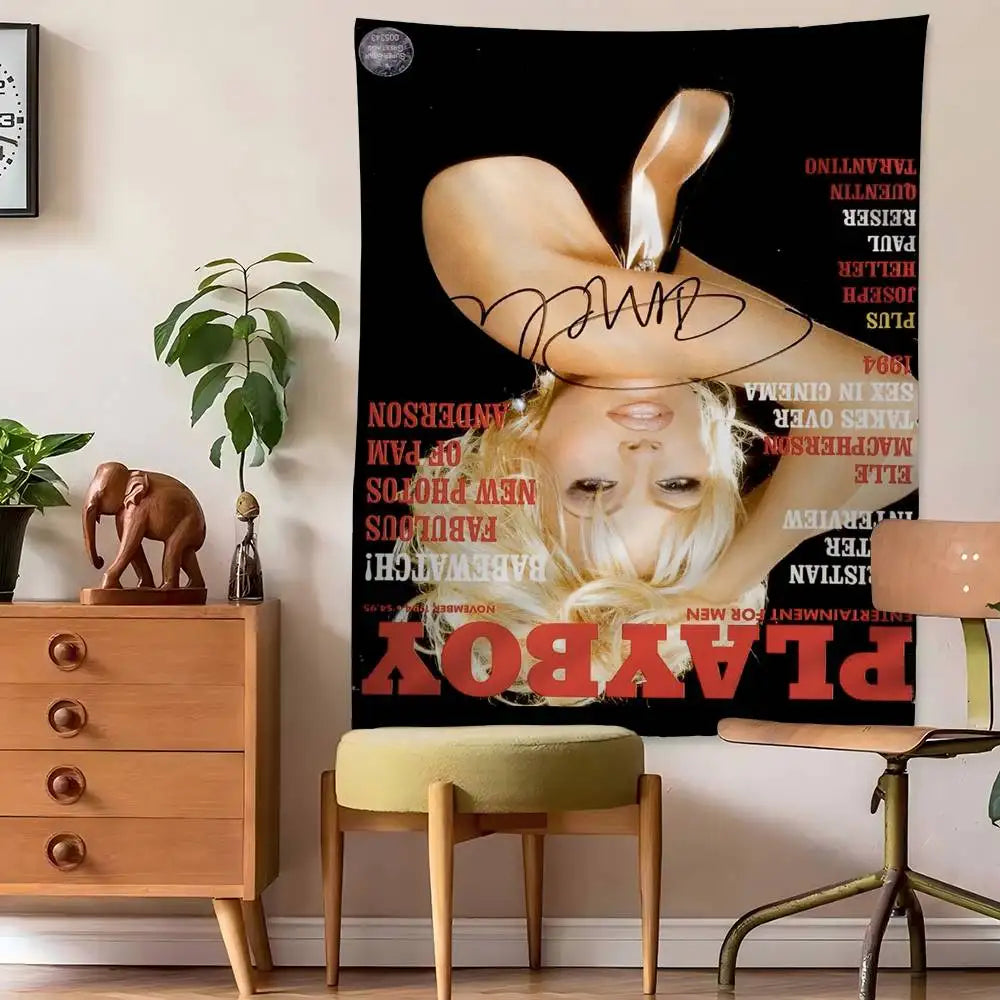 Sexy Female Celebrities Magazine Playboy Hippie Wall Hanging Tapestries Bohemian Wall Tapestries Mandala INS Home Decor