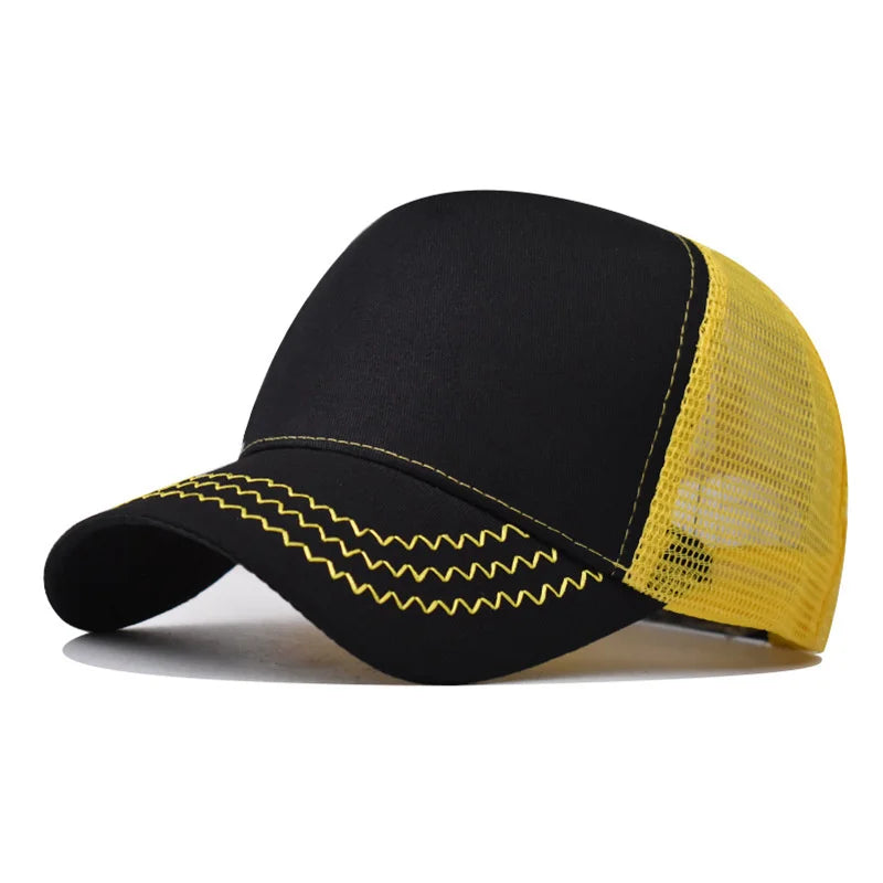 2024 Summer 14 Style Polyester Solid Casquette Baseball Cap Adjustable Outdoor Breathable Mesh Snapback Hats for Men and Women