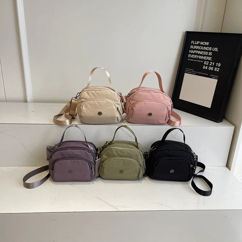 Women's Fashion Canvas Crossbody Bags Multi Pocket Small Shoulder Bag Casual Boho Handbag Lightweight Travel Purse for Daily Use