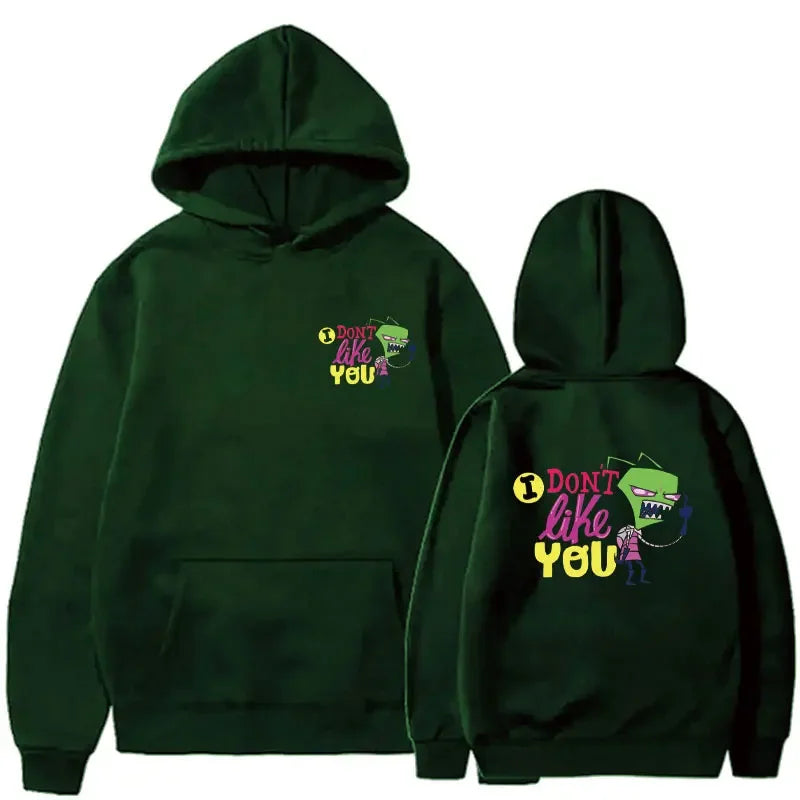 Happy Gir Classic Hip Hop Cool Thermal Hoodie Invader Zim Gaz Membrane Animated Leisure Tracksuit Autumn and Winter Fleeces