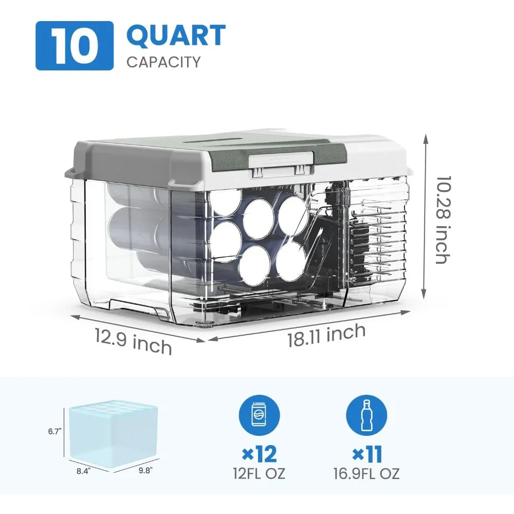 New Arrival Home Upgrade 12V 10 Quart Portable Car Refrigerator Freezer Cooler for Truck RV Camper SUV AC DC Power