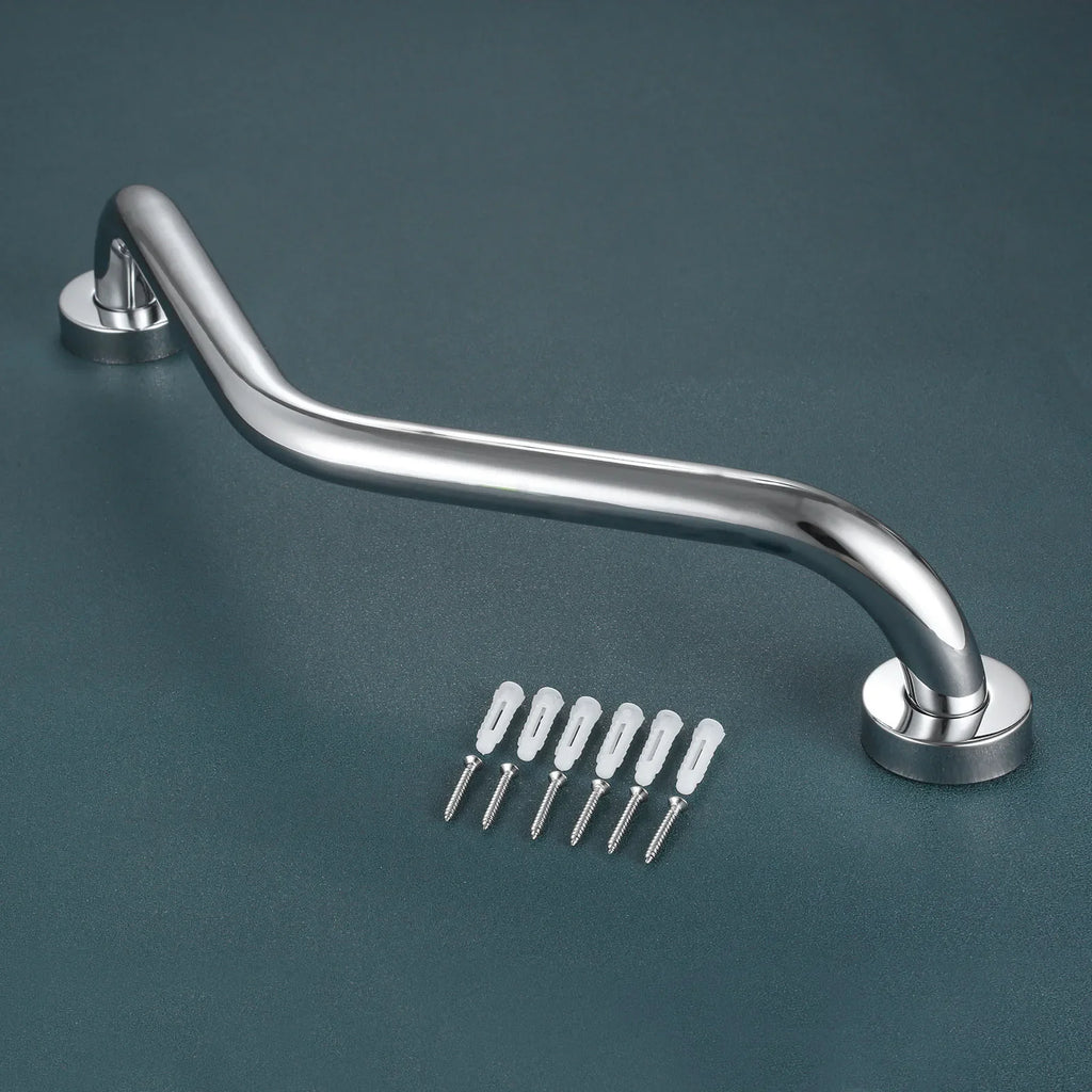 1pc Bathroom Grab Bar Stainless Steel Durable Shower Bathtub Arc Handle Grip Bathroom Toilet Elderly Disabled Safe Facility Help