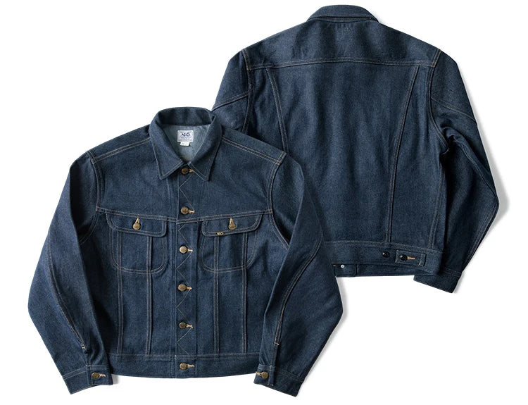 NON STOCK FLYERS Primary Color Left Oblique Anti-shrink Denim 101J Short Denim Jacket Retro Knight Jacket