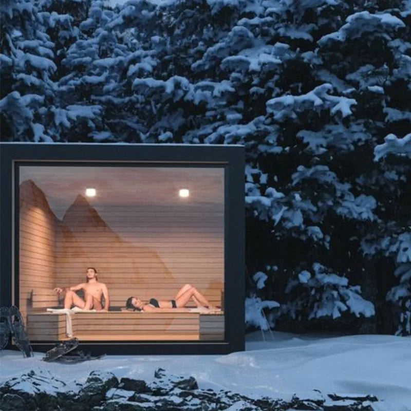 Design Solid Wood Electric Sauna Room Outdoor Smart Dry Steam for 2-6 People Control Panel Heating 5-Year Warranty Customized
