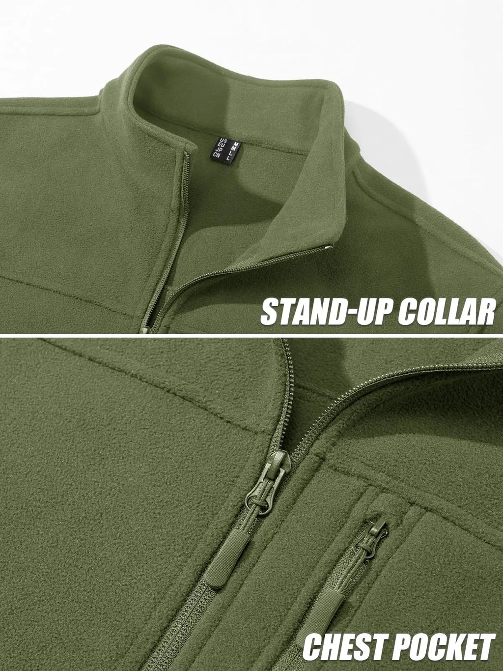 TACVASEN Full Zip Up Fleece Jacket Mens Thermal Warm Workout Jacket Outdoor Trekking Hiking Jackets Camping Coat Windbreaker