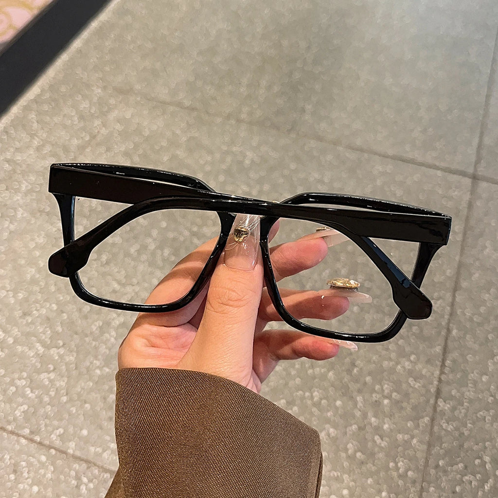 1Pc Large Frame Maillard Color Glasses, Simple Stylish, Exaggerated and Versatile Glasses, Comfortable to Wear, Light Texture