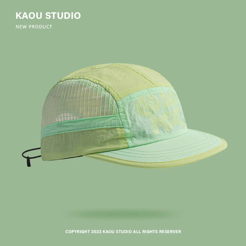 Spring Summer Outdoor Breathable Quick-drying Baseball Cap for Men and Women Lightweight Soft Brim Retro 5-panel Camping Hat