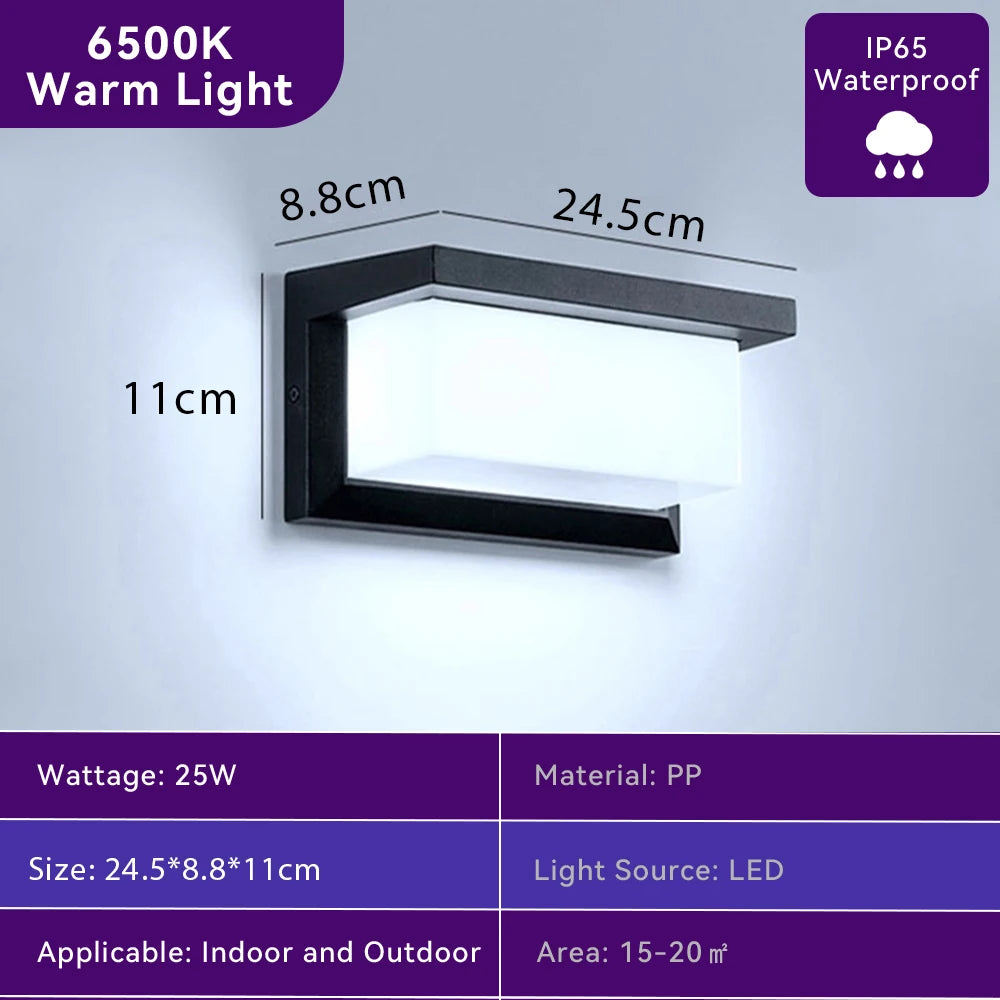 Modern Outdoor LED Wall Light Waterproof 110V 220V Exterior Wall Light For Porch Garage Garden Courtyard Villa Indoor Wall Lamp