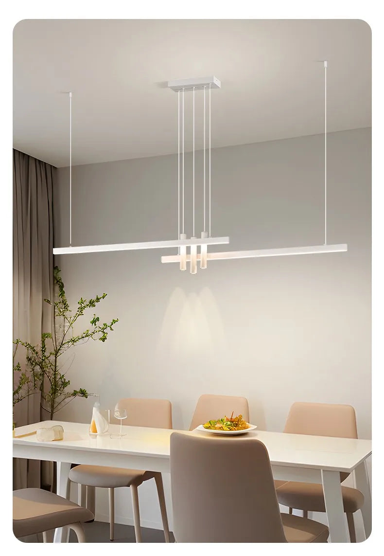 Modern light creative bar counter strip designer lamps LED Pendant Light  for Dining Table Kitchen Chandelier Memory Function