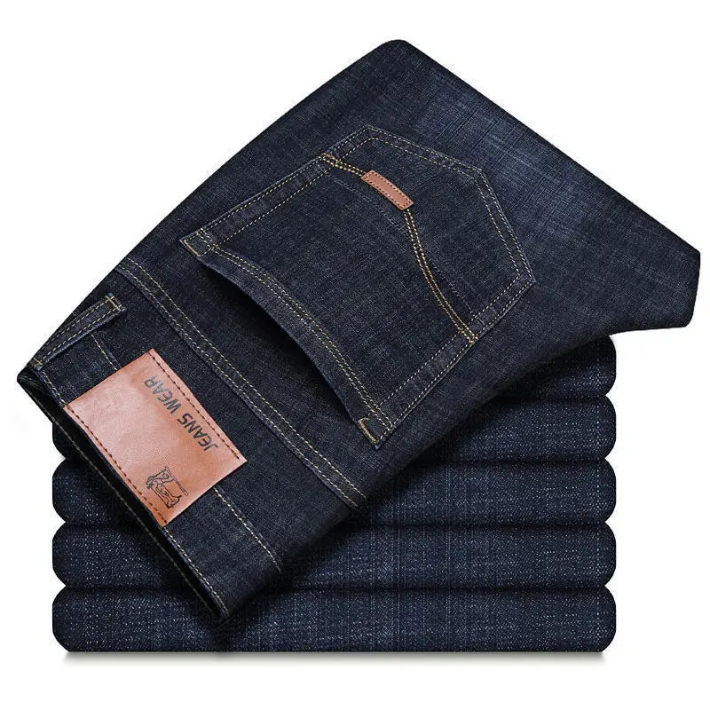 Men's Casual Straight Stretch Jeans 2026 Spring Autumn New Classic Blue Black Work Denim Trousers Fashion Male Brand Clothing