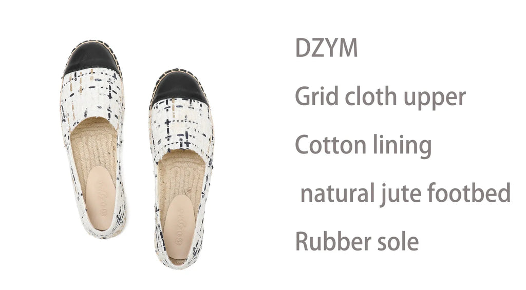 White espadrilles for women flat closed toe shoes