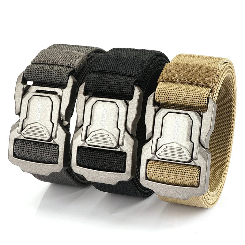 VATLTY 2023 Elastic Belt for Men Aluminum Alloy Quick Release Buckle Unisex Hiking Belt Military Tactical Belt Stretch Girdle