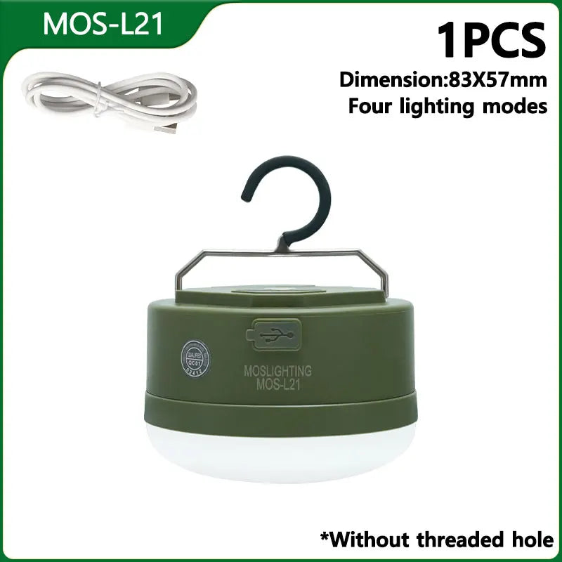 MOSLIGHTING Outdoor LED Camping Light 4 Modes MiNi Portable Hang Tent Lamp USB Rechargeable Portable Waterproof Emergency Light