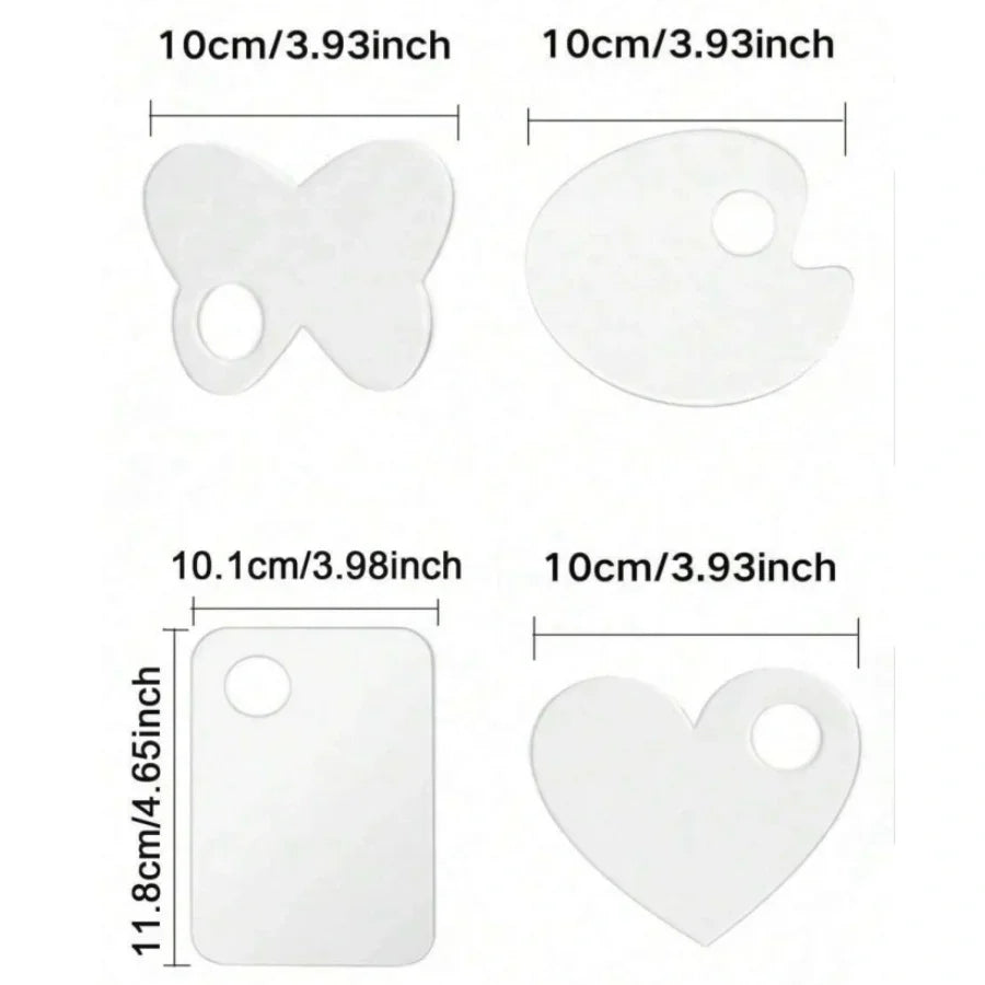 Clear Acrylic Makeup Mixing Palette Portable Multifunction Cosmetic Foundation Art Blending Palette for Eyeshadow Lipstick Nail