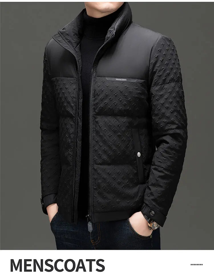 Winter New Men's Trendy Down Jacket Thickened Stand-up collar Duck Down Jacket short warm Coat