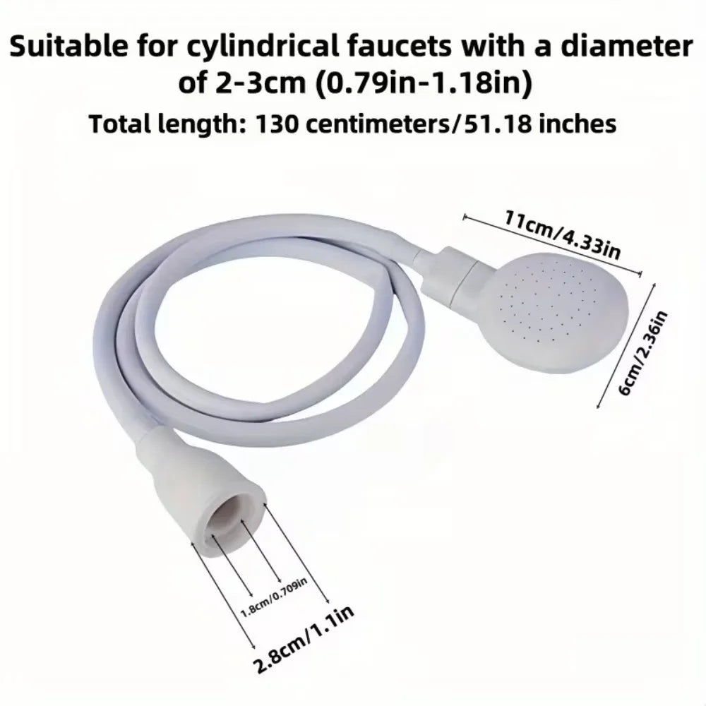 Universal Sink Spray Rubber Hose Handheld Rain Shower Head Portable Spray Head for Kitchen Bathroom Pet Cleaning Showerhead 1PC