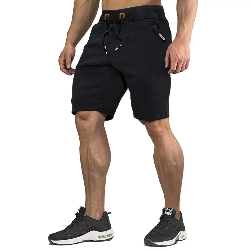 TACVASEN Summer Cotton Running Track Shorts Mens Casual Jogger Shorts Elastic Waist Athletic Workout Zipper Pockets Short Pants