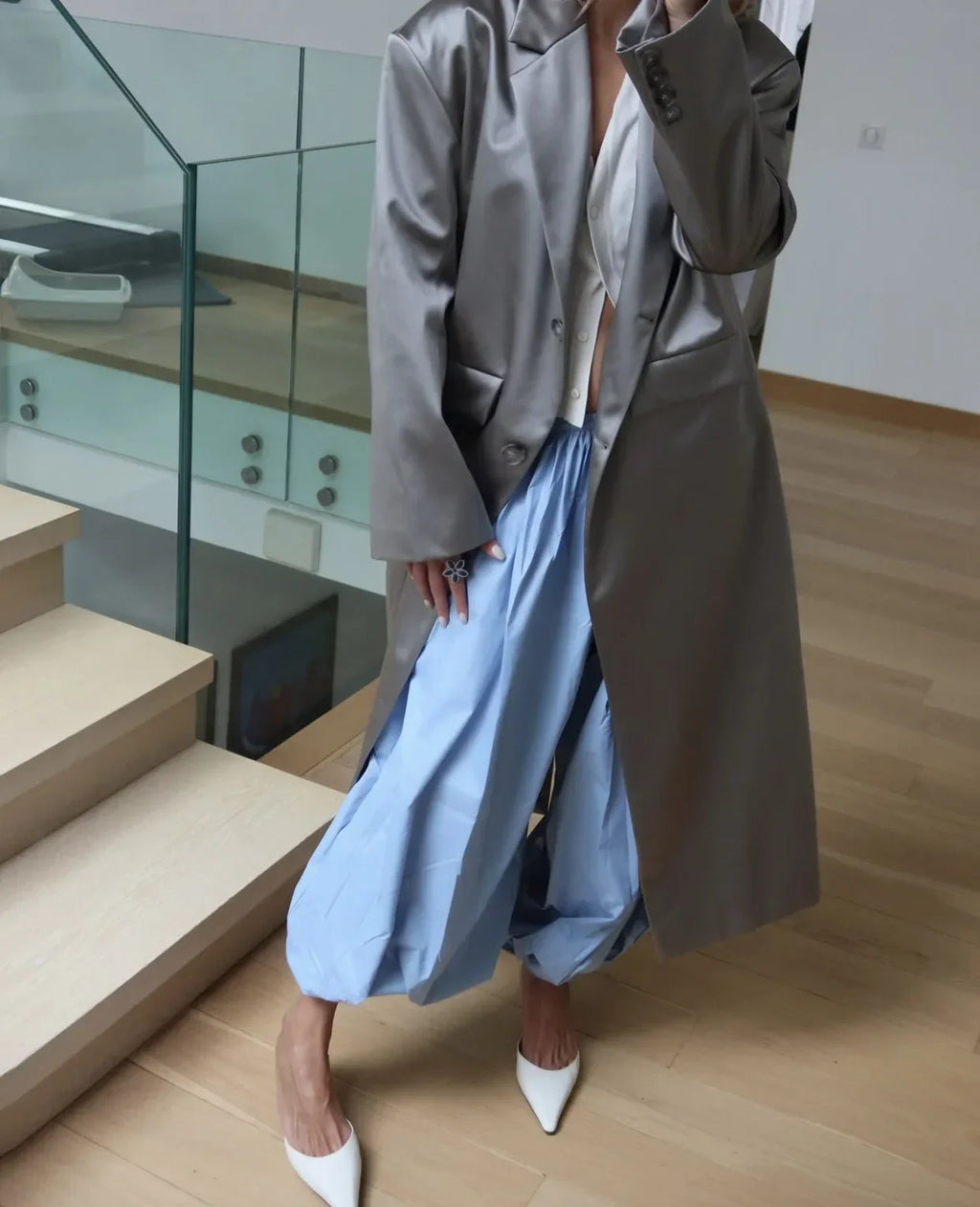 Tuularose Loose Solid Leg-Length Pants For Women Pleated High Waist 2025 Summer Female Fashion Office Lady Casual Bloomer Pants
