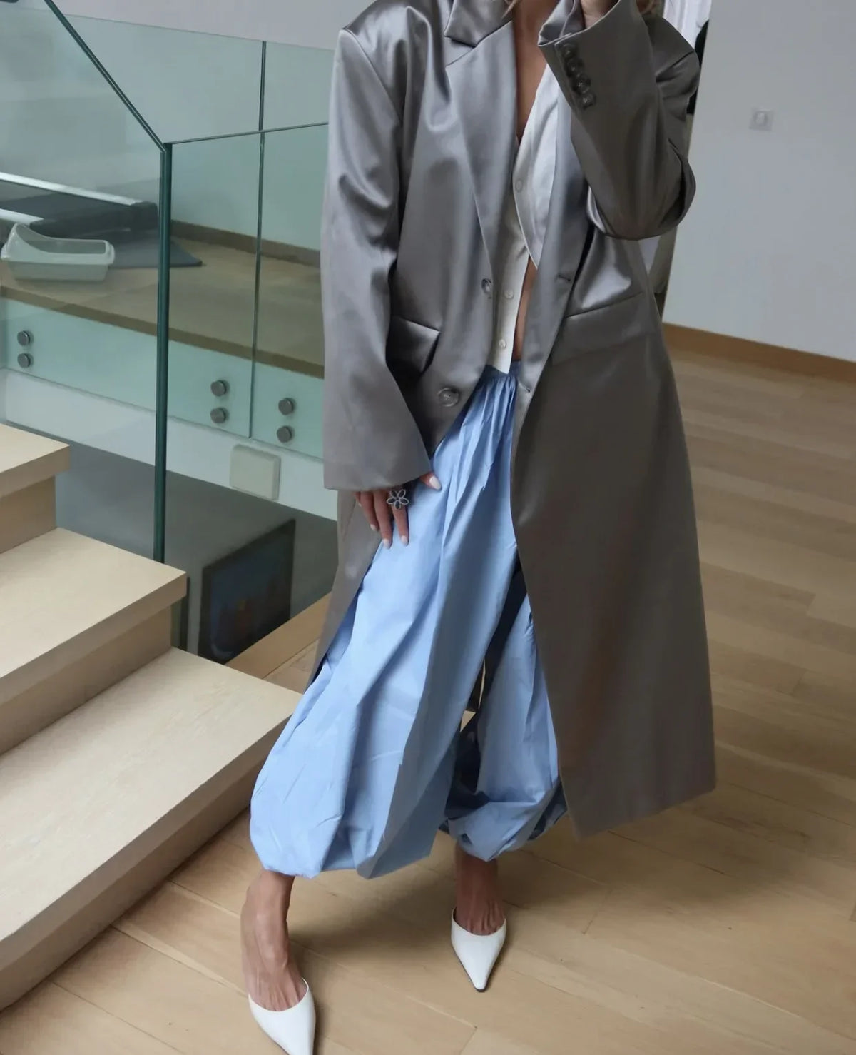 Tuularose Loose Solid Leg-Length Pants For Women Pleated High Waist 2025 Summer Female Fashion Office Lady Casual Bloomer Pants