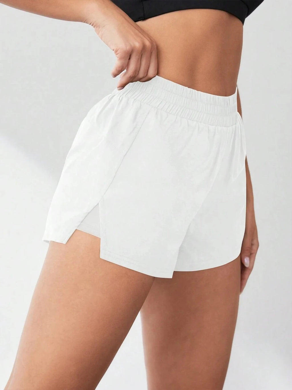 2026 New Style Faux Two-Piece Anti-Exposure Yoga Shorts Sports Shorts Running Fitness Tennis Casual Basic Sports Pants Women's