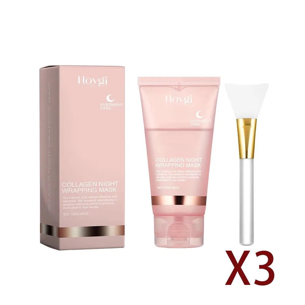 75ml Collagen Peel-off Mask, Night Wrapping Facial Mud Firming Mask Daily Face Skincare Deep Cleaning Skin-Peeling Off Covers