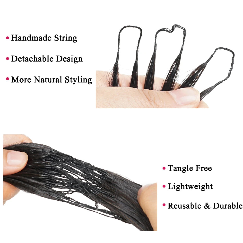 Feather Crochet Human Hair Extensions 16-26Inch Burmese Straight Hair Pre-Looped Invisible Pre-Separated Crochet Bulk Human Hair
