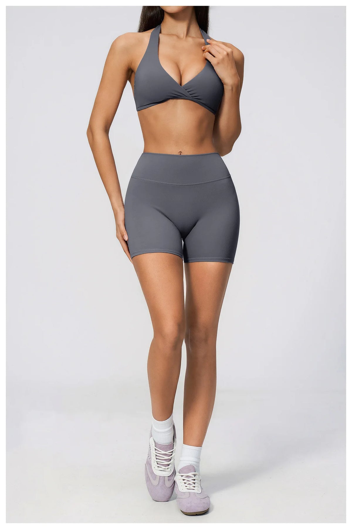 Women Tracksuits 2PCS Yoga Suit Gym Outfits Workout Clothing Deep V Workout Bra High Waist Butt Lift Pants Outdoors Sports Set