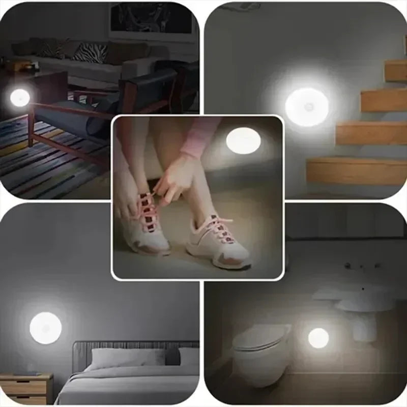 GGbingo-Motion Sensor^&^% LED Night Light USB /*Rechargeable-Kitchen Cabinet, Wardrobe Lamp# Staircase, Wireless Closet Light@@