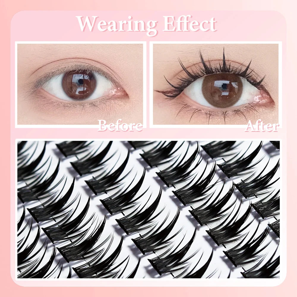 1 box/160 bunches Mink Eyelashes 3D Russian individual Eyelash cluster Natuaral Eyelash Extension Makeup Tools Lashes Wholesale