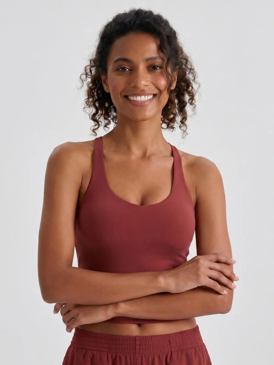 Longline Yoga Tank Top with Built in Bra Women Quick Dry Gym Camisole Workout Shirts Soft Slim Fit Sports Vest Athleisure