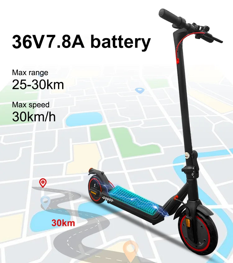 Wildstride WI2 Electric Scooter 350w Motor 36v 7.8ah 30km/H 25km Range 8.5 Inch Honeycomb Tire App Foldable Adult Escooter Kick