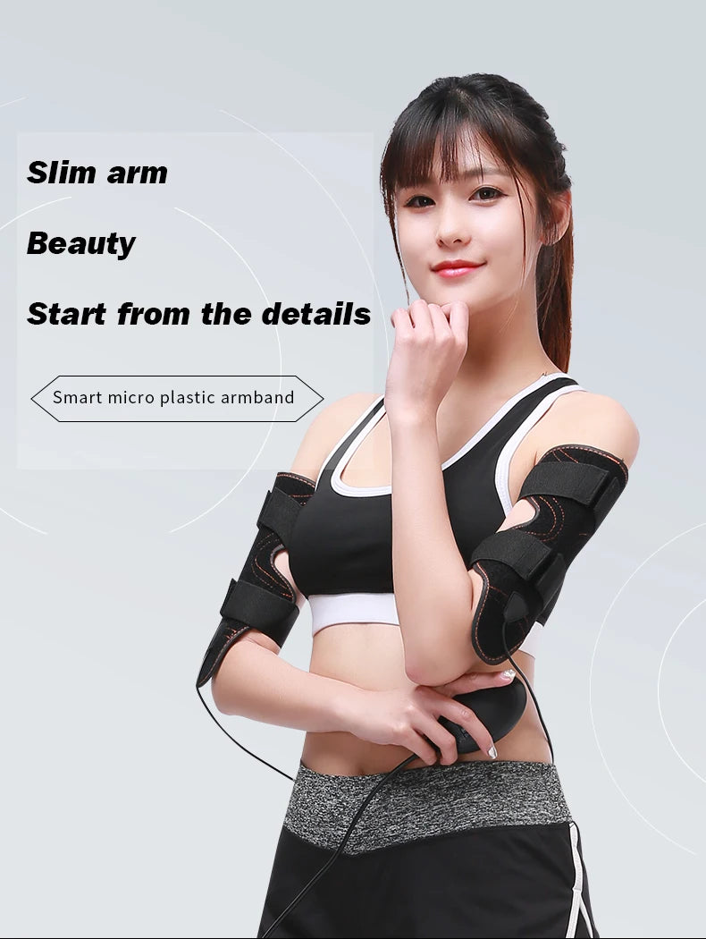 Electric Muscle Stimulator ABS Toning Belt,Gym Sports Weight Loss Body Shaper Vibrator Arm Belly Waist Massager EMS Arm Traine
