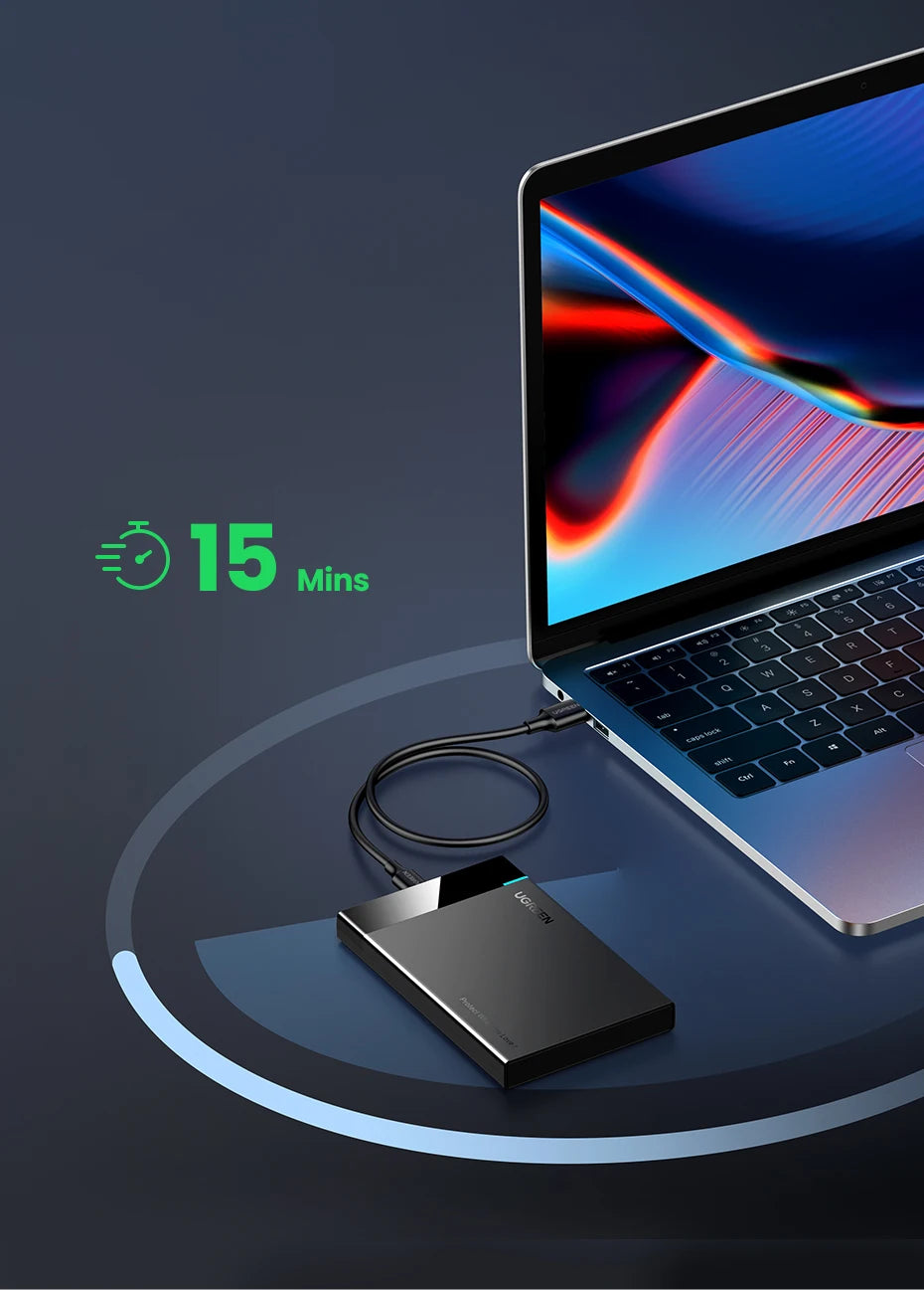 UGREEN HDD Case 2.5" Hard Drive Enclosure USB Type C SATA 5Gbps for SSD HDD 9.5 7mm External Hard Drive Disk Case Support UASP