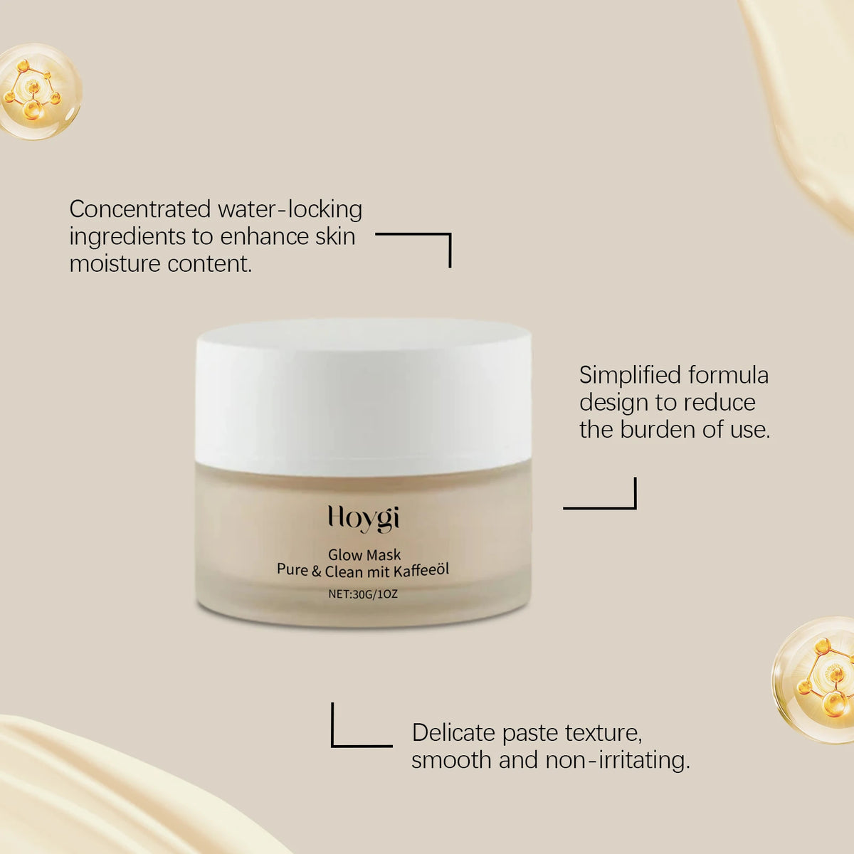Hoygi Anti-Wrinkle and Firming Serum Moisturizing Facial Rejuvenation Deep Hydration Face Glowing Skin Care Overnight Mask 30g