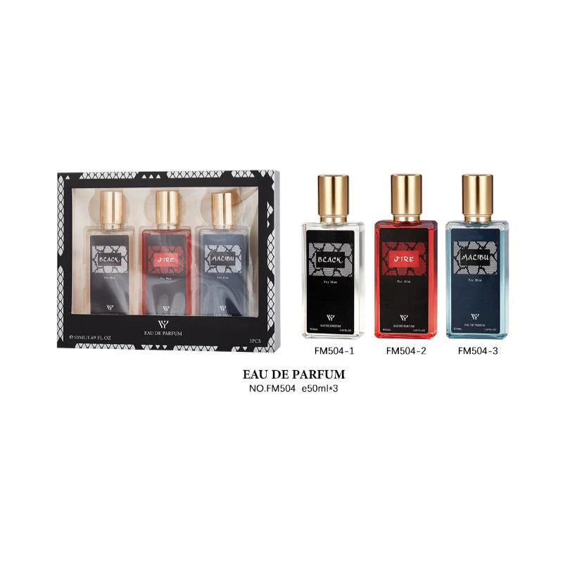 Eau De Parfum 3‑piece Perfume Set Long‑lasting Rich Fragrance Light Fresh Aroma Arabic Style Women Man Perfume For Daily Use