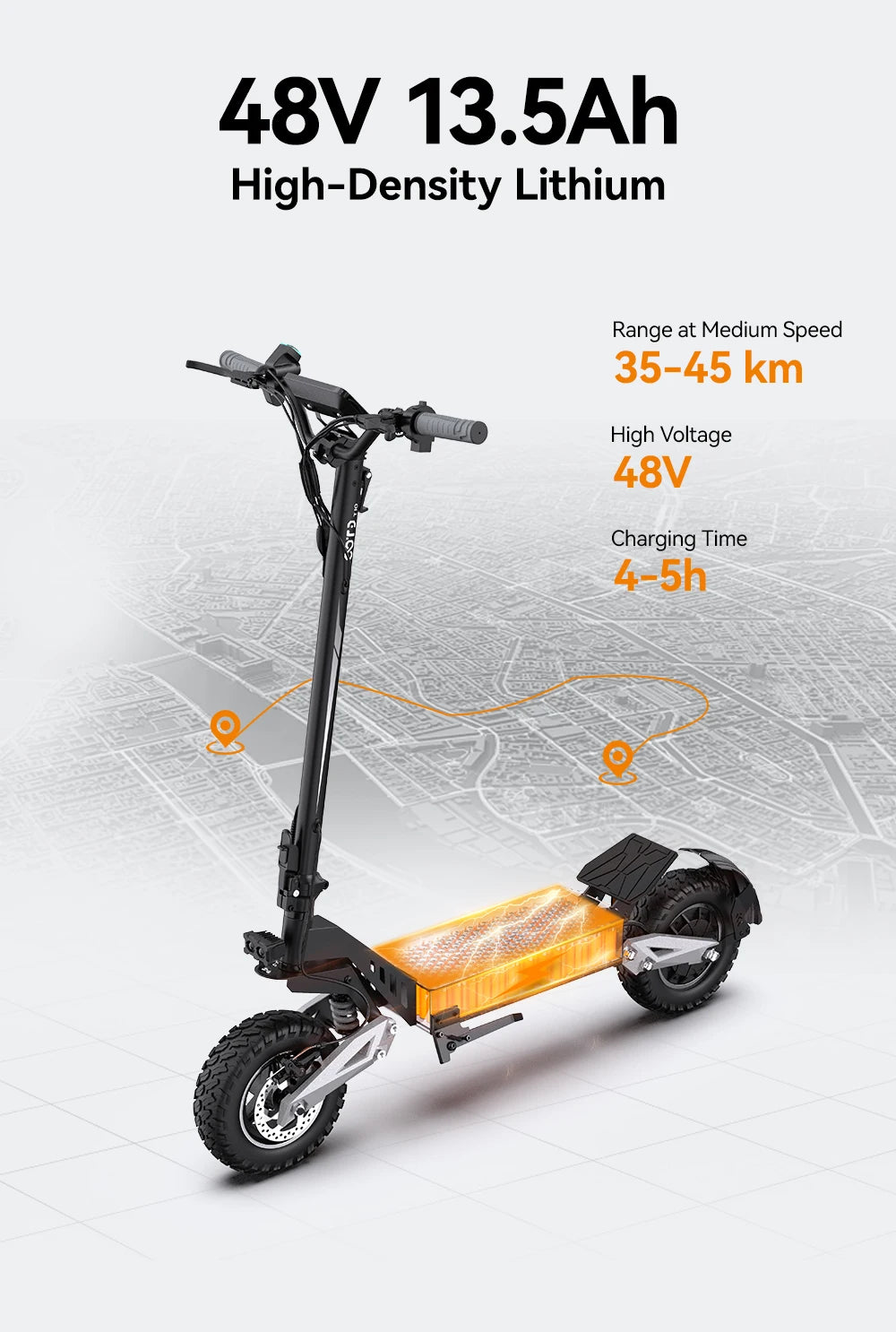 OOTD T10 Electric Scooter 500W Motor 48V13AH Battery City Off-Road Electric Scooter Adult 11 Inch Foldable Electric Scooter