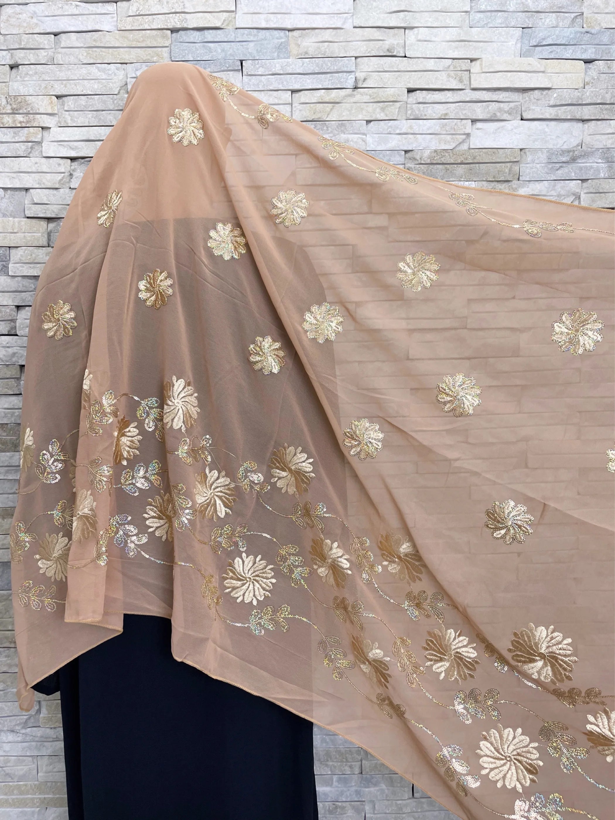 2023 Latest African Spring Women Scarf Chiffon Sequin Embroidered Ramadan Hijab Shawl Fashionable Casual Diamond  Headscarf