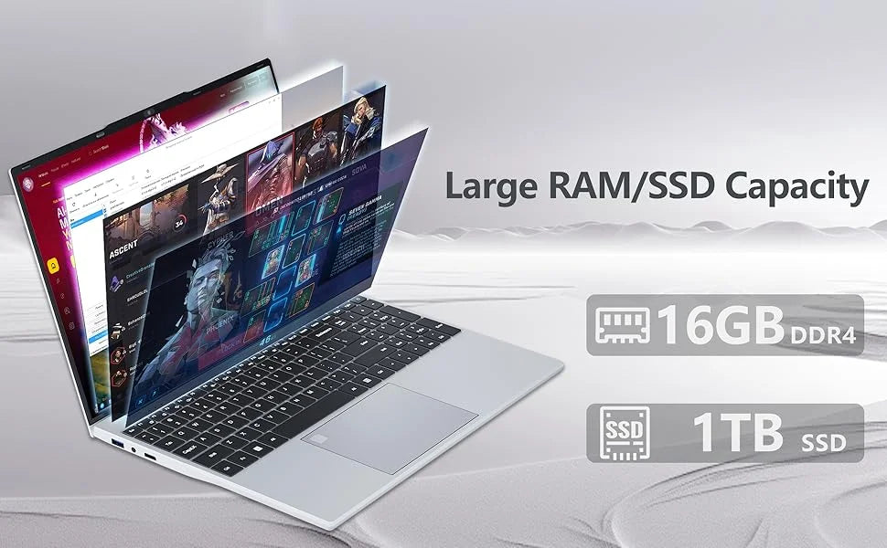 Intel Core I9 10980HK Laptop Windows 11 15.6 inch 16GB RAM 1TB SSD Gaming Laptops Portable Computer Backlit Keyboard Pc Office