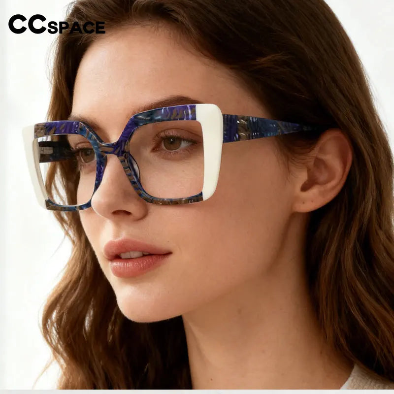 Square Big Frame Acetate Fiber Glasses Optical  Myopia Prescription Glasses Reading Glasses Ladies Customization Photochromic