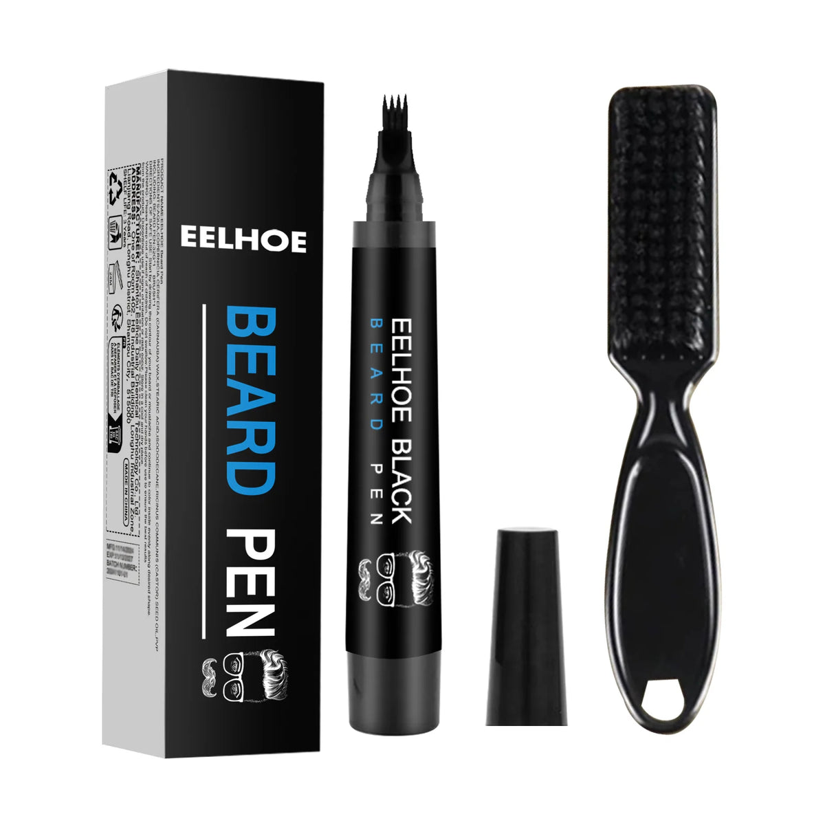 Waterproof Beard Pen Filler Men Moustache Coloring Pen Beard Coloring Filling Enhancer Black Fiber Hair Beard Stuffing Pen Tool