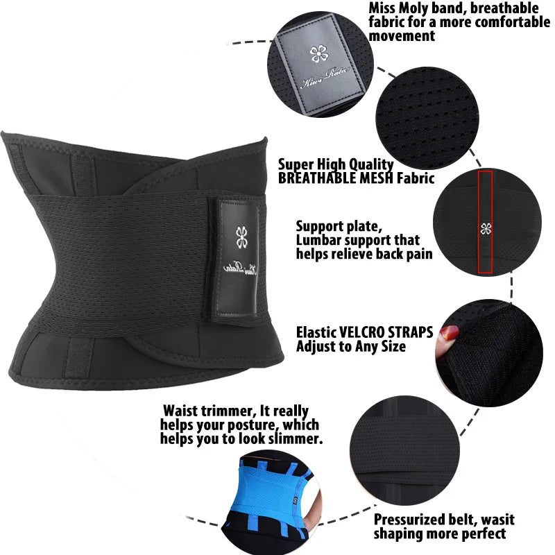 Men Body Shaper Waist Trainer Slimming Fitness Belt Weight Loss Fat Burning Sport Girdle Sweat Trimmer Workout Cincher Shapewear