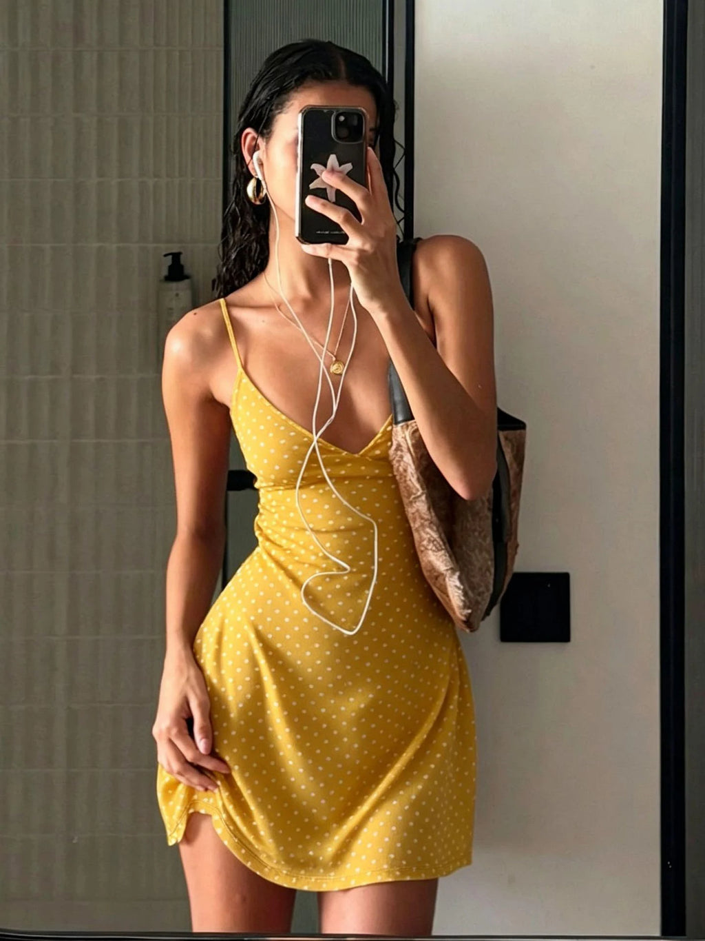 Summer Women's Dress Y2K Sweet Lady Fashion Street Women Dot Print Casual Simple Basic Sleeveless Dress Women's Chic