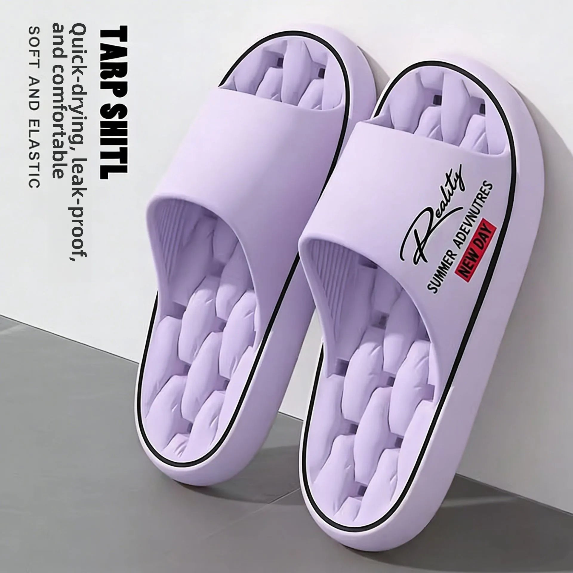 New Summer Thick Bottom Slippers Indoor Home Bathing Anti-slip Couple Outdoor Wearable Slip-On Shoes Men's Comfortable Massag...