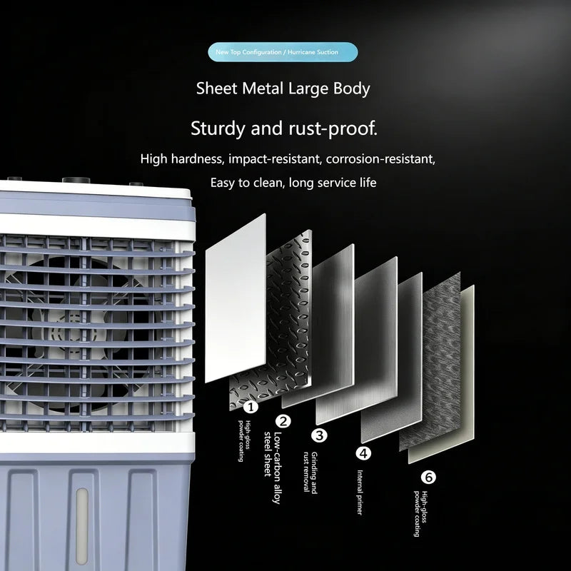 3-in-1 Portable Evaporative Air Cooler 25L Large Water Tank Cooling Fan with Remote Control for Home Office Workshop 110V/220V